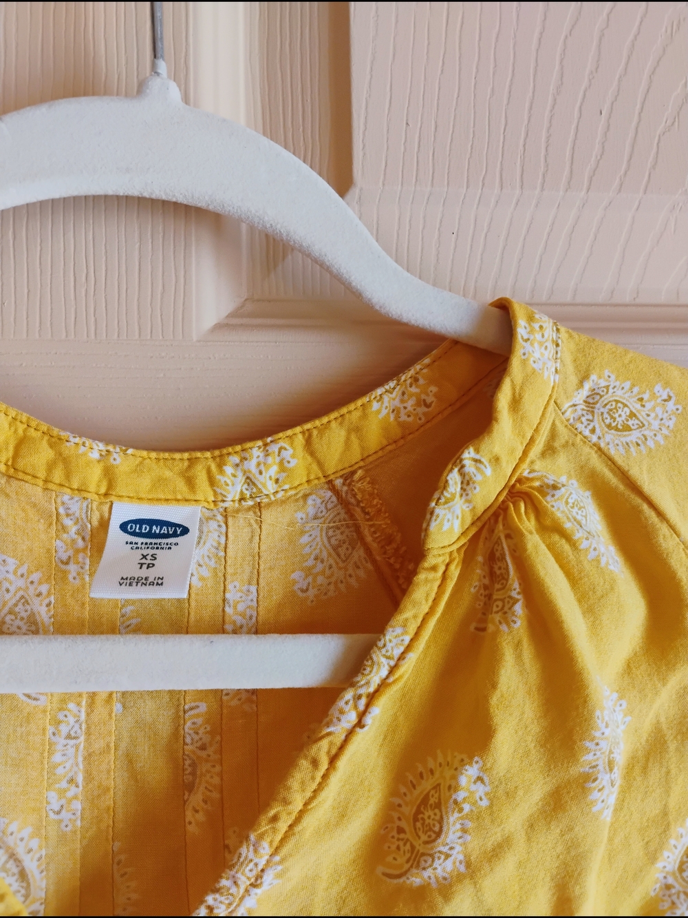 Old Navy Yellow Paisley Peasant Top